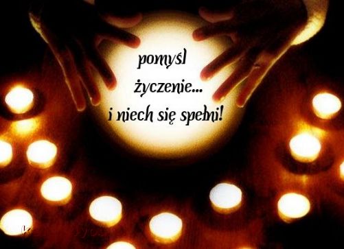 Kula z napisem pomyśl życzenie na andrzejki